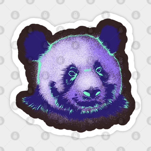 Neon Retro Panda Sticker by Danispolez_illustrations